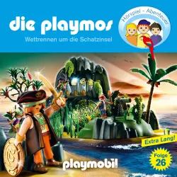 Cover - Die Playmos - Das Original Playmobil Hörspiel - Folge 26 - Wettrennen um die Schatzinsel