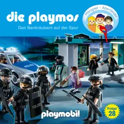 Cover - Die Playmos - Das Original Playmobil Hörspiel - Folge 28 - Den Bankräubern auf der Spur