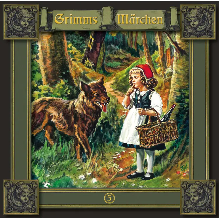 Cover von Grimms Märchen - Folge 5 - Rotkäppchen / Einäuglein, Zweiäuglein, Dreiäuglein / Tischlein deck dich, Goldesel und Knüppel aus dem Sack