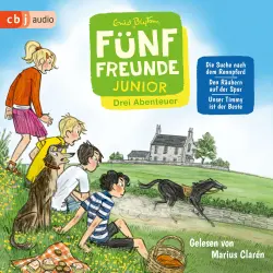 Cover - Enid Blyton - Fünf Freunde JUNIOR - Band 2 - Drei Abenteuer - Die Suche nach dem Rennpferd / Den Räubern auf der Spur / Unser Timmy ist der Beste
