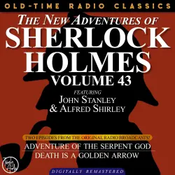 Cover - Dennis Green - The New Adventures of Sherlock Holmes, Volume 43 - Episode 1 - The Adventure of the Serpent God  , Episode 2 - Is a Golden Arrow