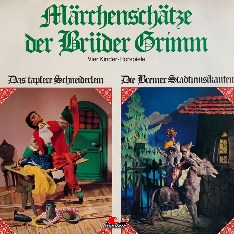 Cover von Märchenschätze der Brüder Grimm - Folge 2 - Das tapfere Schneiderlein, Die Bremer Stadtmusikanten, Der gestiefelte Kater, Schneeweißchen und Rosenrot