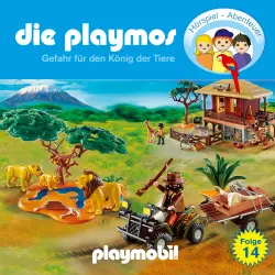Cover - Die Playmos - Das Original Playmobil Hörspiel - Folge 14 - Gefahr für den König der Tiere