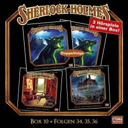 Cover - Sherlock Holmes - Die geheimen Fälle des Meisterdetektivs -  Box 10 - Folgen 34, 35, 36