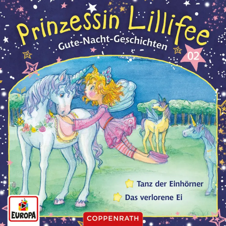 Cover von Prinzessin Lillifee - Band 2 - Gute-Nacht-Geschichten Folge 3+4 - Tanz der Einhörner/Das verlorene Ei