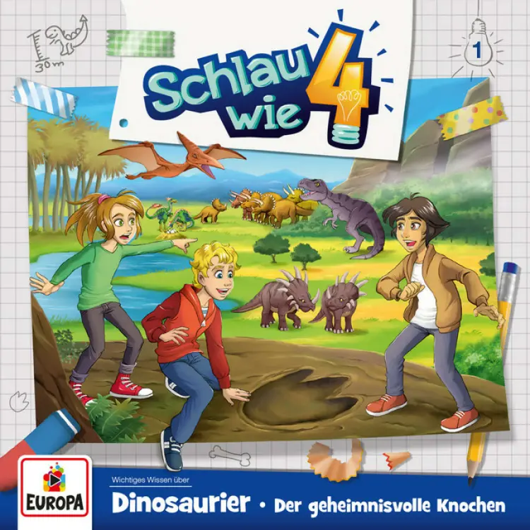 Cover von Schlau wie Vier - Folge 1 - Dinosaurier: Der geheimnisvolle Knochen