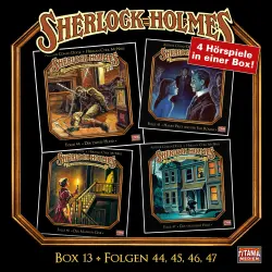 Cover - Sherlock Holmes - Die geheimen Fälle des Meisterdetektivs - Box 13 - Folgen 44, 45, 46, 47