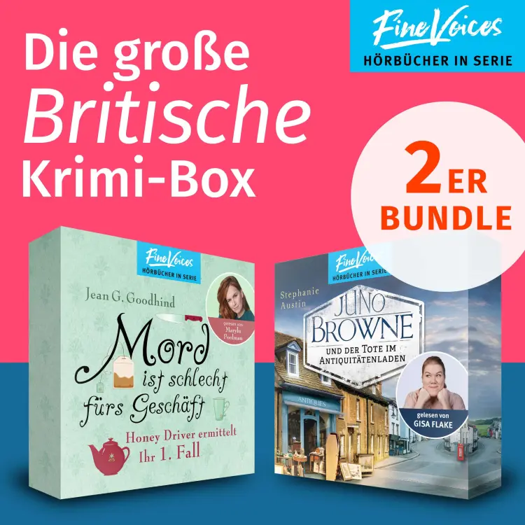 Cover von Jean G. Goodhind - Die große Britische Krimi-Box - Mord ist schlecht fürs Geschäft: Honey Driver ermittelt + Juno Browne und der Tote im Antiquitätenladen: Juno Browne Krimi
