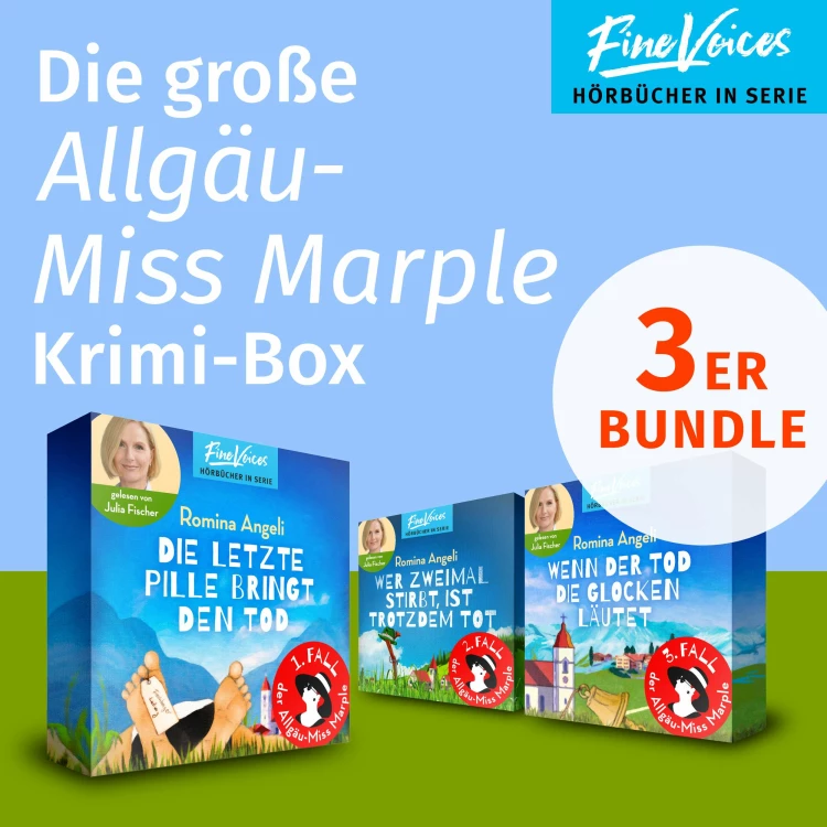 Cover von Romina Angeli - Die große Allgäu-Miss Marple Krimi Box - Die letzte Pille bringt den Tod + Wer zweimal stirbt, ist trotzdem tot + Wenn der Tod die Glocken läutet