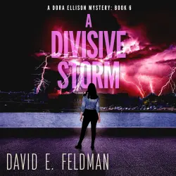 Cover - David E. Feldman - A Divisive Storm: A Gripping Mystery Thriller - The Dora Ellison Mysteries, Book 6