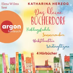 Cover - Katharina Herzog - Das schottische Bücherdorf - Bundle 1 - Das kleine Bücherdorf 1-4 - Winterglitzern, Frühlingsfunkeln, Herbstleuchten, Sommerzauber